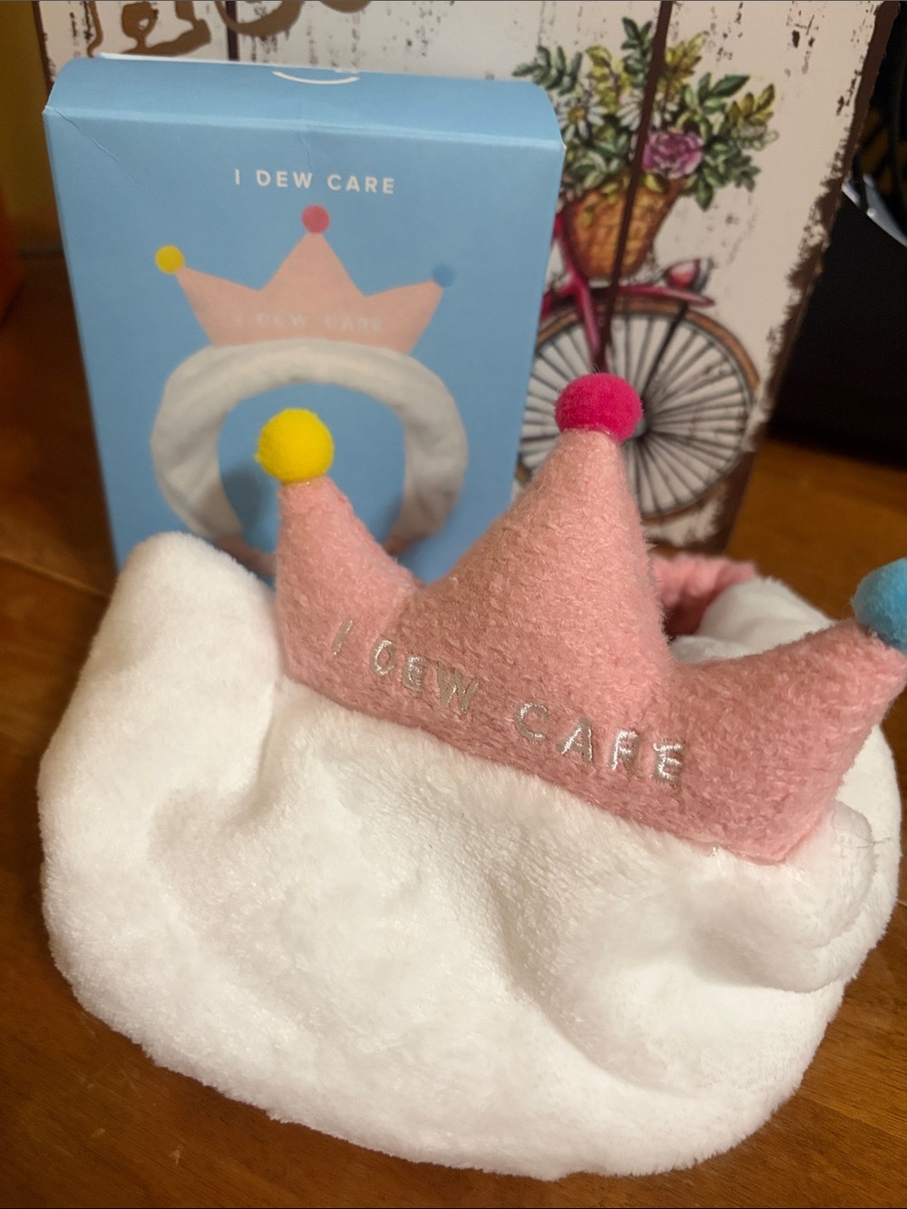 Pink Crown Headband with White Band